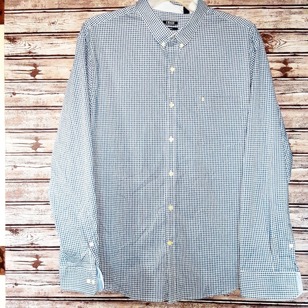 ⭐IZOD Slim Fit Blue&White Long Sleeve Size XXL⭐